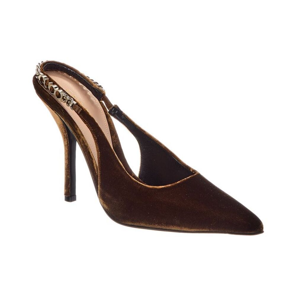 Gucci Signoria Velvet Slingback Pump, Brown